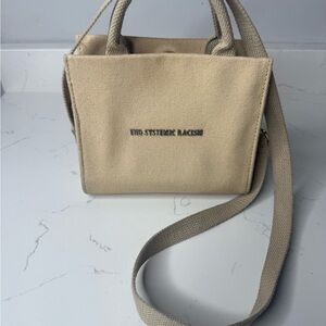 Brandon Blackwood “End Systemic Racism” Tan Canvas Shoulder Bag